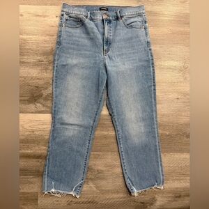 Express Women’s Light Wash Slim Super High Rise Jeans